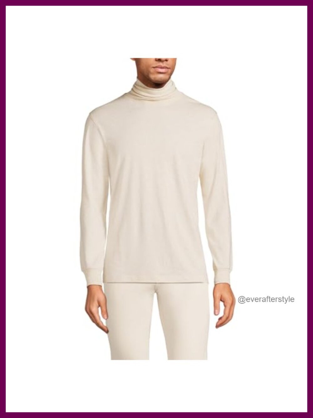Lands' End Super-T Cotton Turtleneck Men's Long Sleeve Pullover